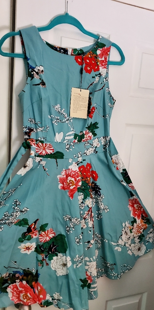 Aranee 1950s style flower mint green dress NWT